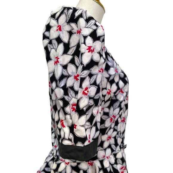 Vintage 80s Jessica Howard Black & Red Floral Peplum Statement Jacket size 8 - Picture 5 of 12